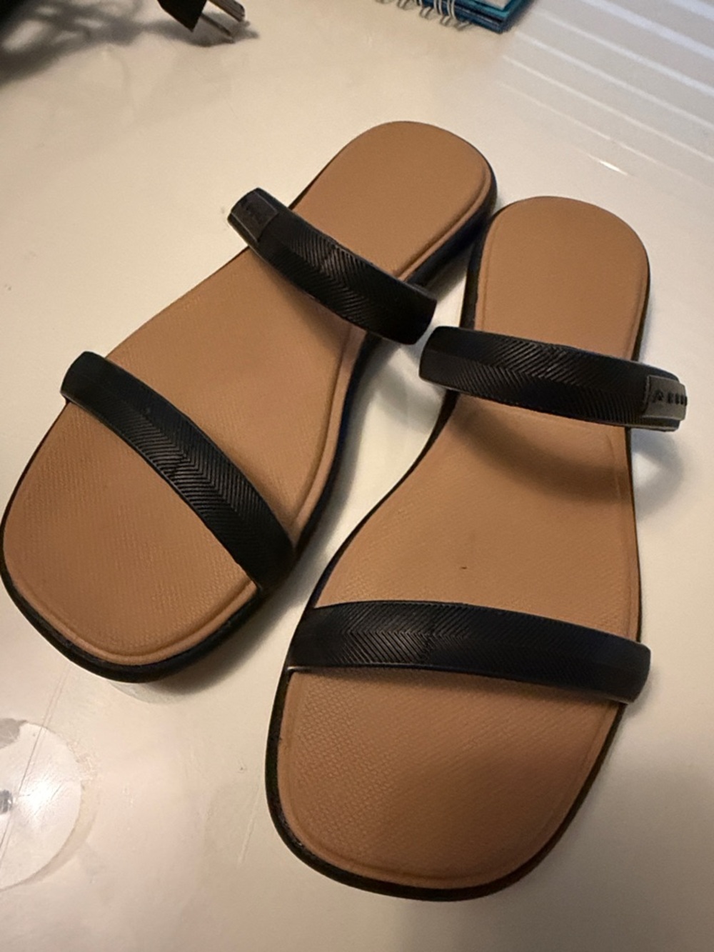 Reef Water Marina Women's Black Strappy Slide Sandals 5